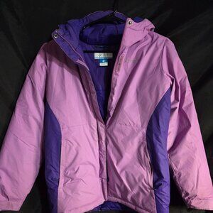 Columbia Girls Pink & Purple Parka Jacket – Youth Large – Warm Winter Coat